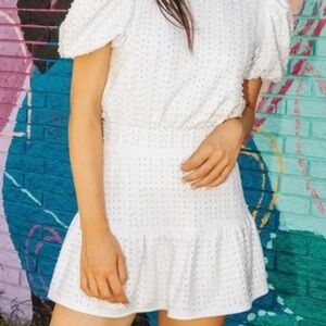 QUEEN OF SPARKLES White Mini Skirt